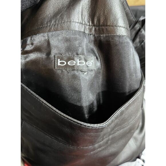 Bebe Butter Soft Black Genuine Leather Straight Skirt size 8-10, 30” waist Y2K - Picture 5 of 16